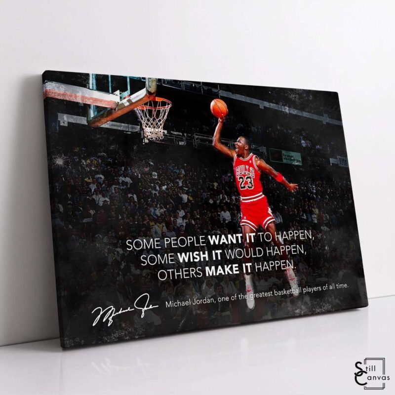 Motivational Canvas Art Michael Jordan Dunk Motivational Quote Inspirational Wall Art Framed Canvas Poster Print 1