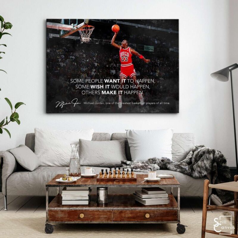 Motivational Canvas Art Michael Jordan Dunk Motivational Quote Inspirational Wall Art Framed Canvas Poster Print 3