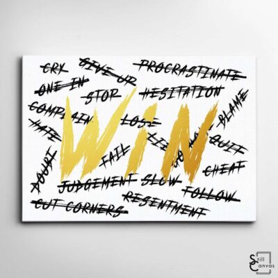 Motivational Canvas Art No Excuses Gold Win Quote Inspirational Framed Canvas Wall Art Poster Print 2