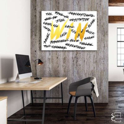 Motivational Canvas Art No Excuses Gold Win Quote Inspirational Framed Canvas Wall Art Poster Print 3