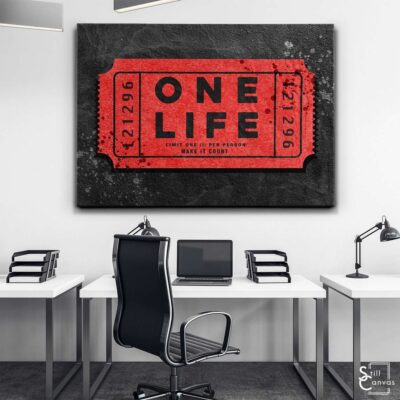 Motivational Canvas Art One Life Personalised Date Quote Inspirational Wall Art Framed Canvas Poster Print 3