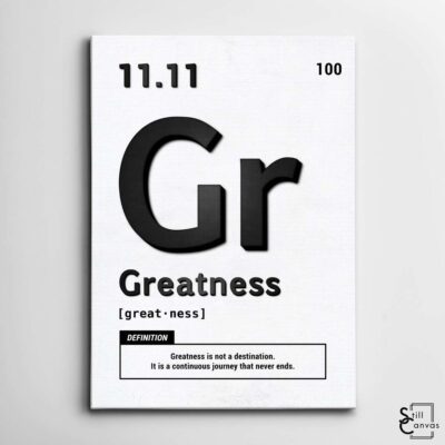 Motivational Canvas Art Periodic Greatness BlackWhite Quote Inspirational Wall Art Framed Canvas Poster Print 2