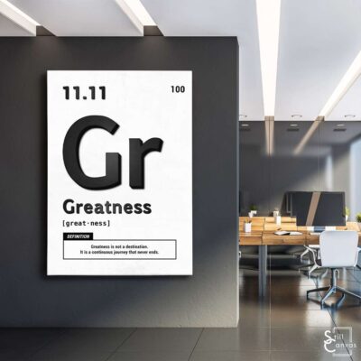 Motivational Canvas Art Periodic Greatness BlackWhite Quote Inspirational Wall Art Framed Canvas Poster Print 3