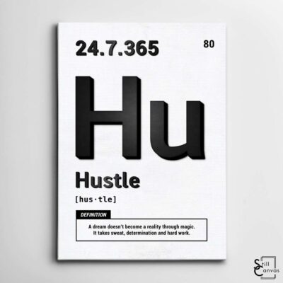 Motivational Canvas Art Periodic Hustle BlackWhite Quote Inspirational Wall Art Framed Canvas Poster Print 2