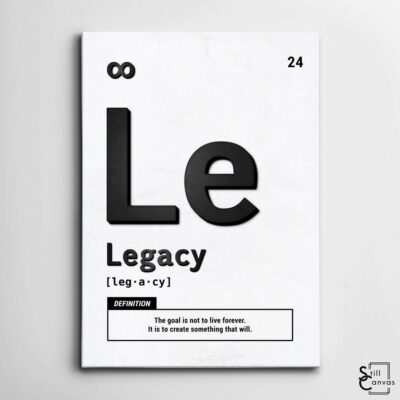 Motivational Canvas Art Periodic Legacy BlackWhite Quote Inspirational Wall Art Framed Canvas Poster Print 2