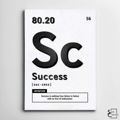 Motivational Canvas Art Periodic Success BlackWhite Quote Inspirational Wall Art Framed Canvas Poster Print 2