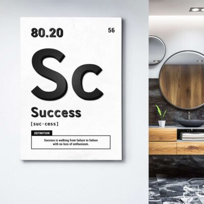Motivational Canvas Art Periodic Success BlackWhite Quote Inspirational Wall Art Framed Canvas Poster Print 3