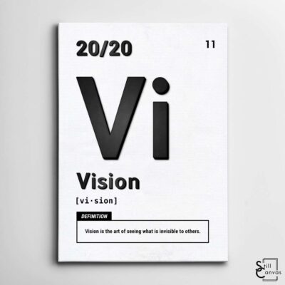 Motivational Canvas Art Periodic Vision BlackWhite Quote Inspirational Wall Art Framed Canvas Poster Print 2