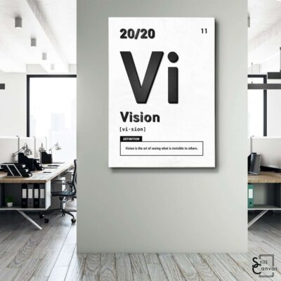 Motivational Canvas Art Periodic Vision BlackWhite Quote Inspirational Wall Art Framed Canvas Poster Print 3