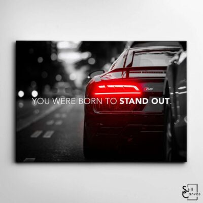 Motivational Canvas Art Stand Out Supercar Audi R8 Quote Inspirational Framed Canvas Wall Art Poster Print 2