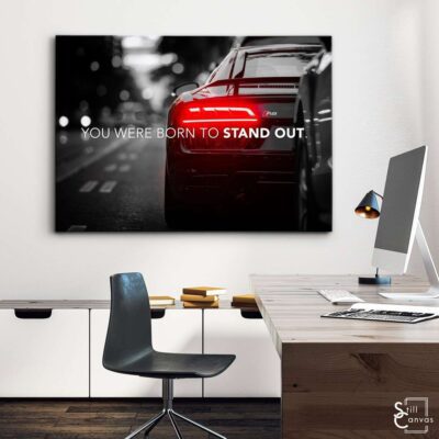 Motivational Canvas Art Stand Out Supercar Audi R8 Quote Inspirational Framed Canvas Wall Art Poster Print 3