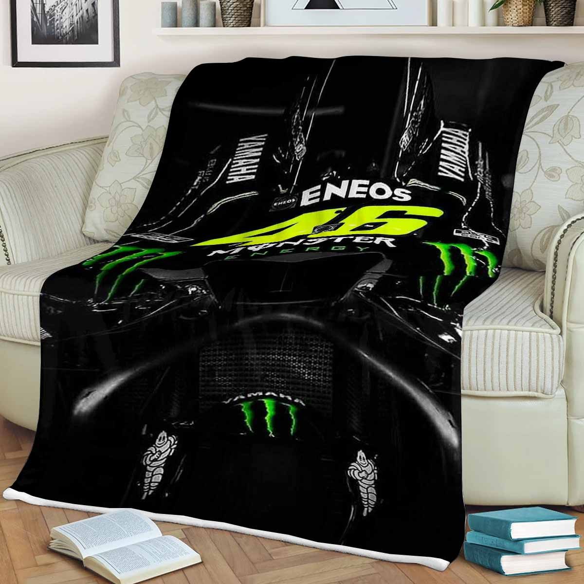 MotoGP-46-Valentino-Rossi-Fan-Gift-Valentino-Rossi-VR46-Gift-46-Valentino-Rossi-Monster-Energy-Logo-Comfy-Sofa-Throw-Blanket-Gift-1 Valentino Rossi VR46 Gift