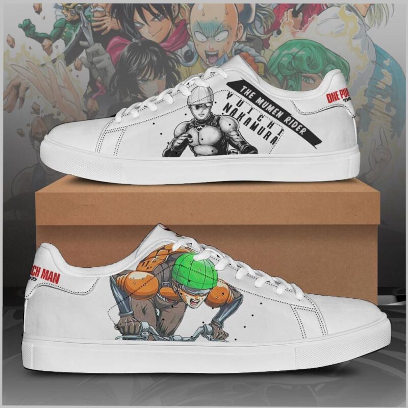 Mumen Rider One Punch Man Low Top Leather Skate Shoes