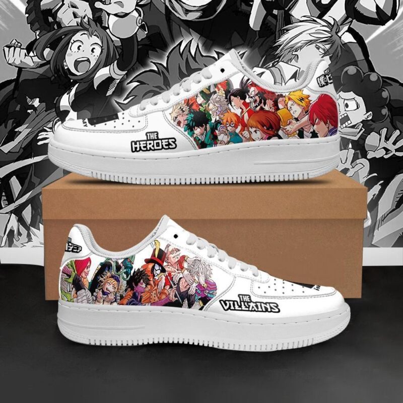 My Hero Academia Shoes Hero Team Vs Villian Team Air Force 1 Sneakers