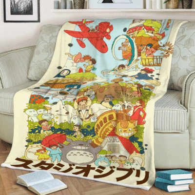 My Neighbor Totoro Studio Ghibli Anime Christmas Gifts Lover, My Neighbor Totoro Gift For Fan Comfy Sofa Throw Blanket Gift