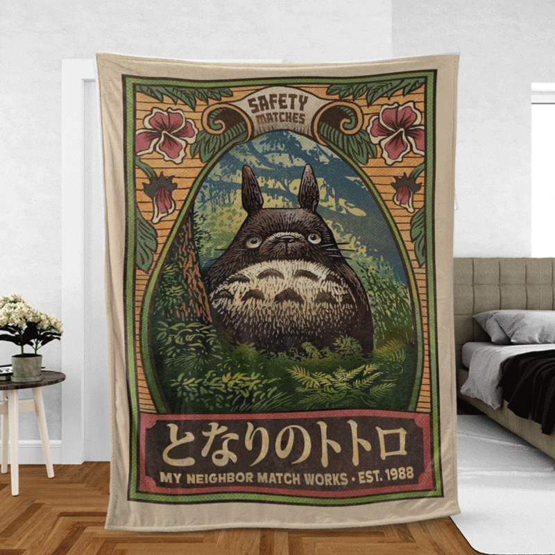 My Neighbor Totoro Studio Ghibli EST 1988 Gift For Fan Comfy Sofa Throw Blanket Gift