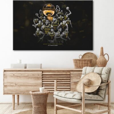 NBA Champions Team Wall Decor Canvas, Los Angeles Lakers 2020 Champions Team Canvas, Basketball Wall Art 1 Los Angeles Lakers 2020 Champions Team Canvas