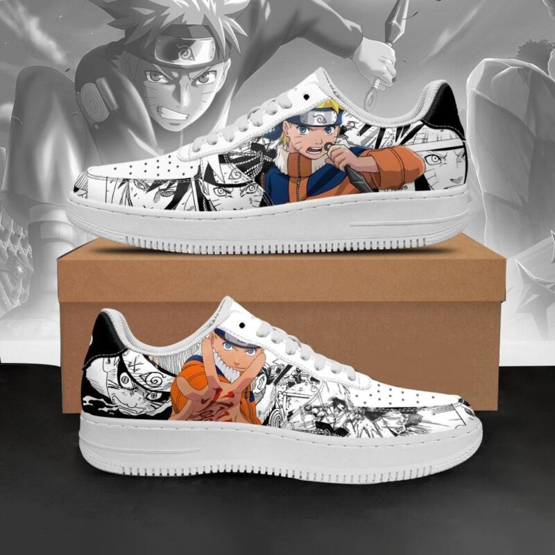 Naruto Air Force 1 Sneakers Mixed Manga Style Anime Shoes