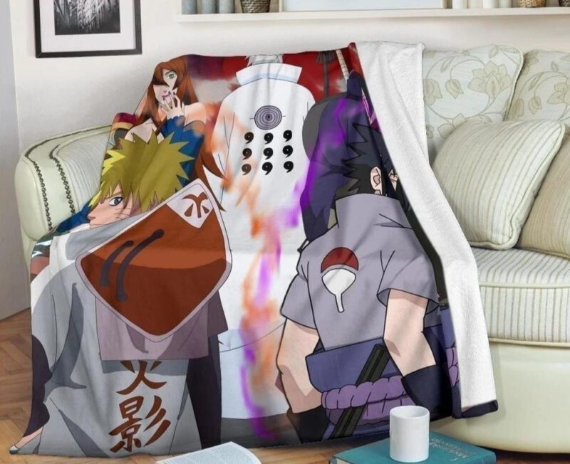 Naruto Anime Fleece Blanket Custom Dark Side Home Decoration