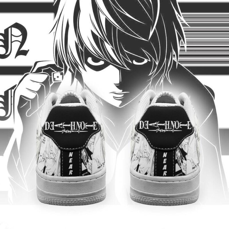 Near Sneakers Death Note Anime Shoes Fan Gift Idea Air Force 1 Sneakers 2