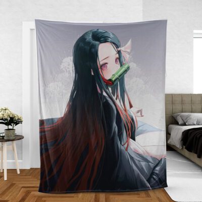 Nezuko Demon Slayer Anime Japan Fleece Blanket Gift For Fan Nezuko Demon Premium Comfy Sofa Throw Blanket Gift 3 2