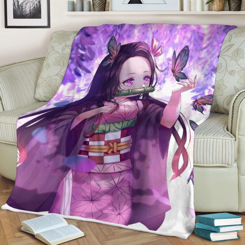 Nezuko Demon Slayer Anime Japan Fleece Blanket Gift For Fan Nezuko Demon Premium Comfy Sofa Throw Blanket Gift 4 2