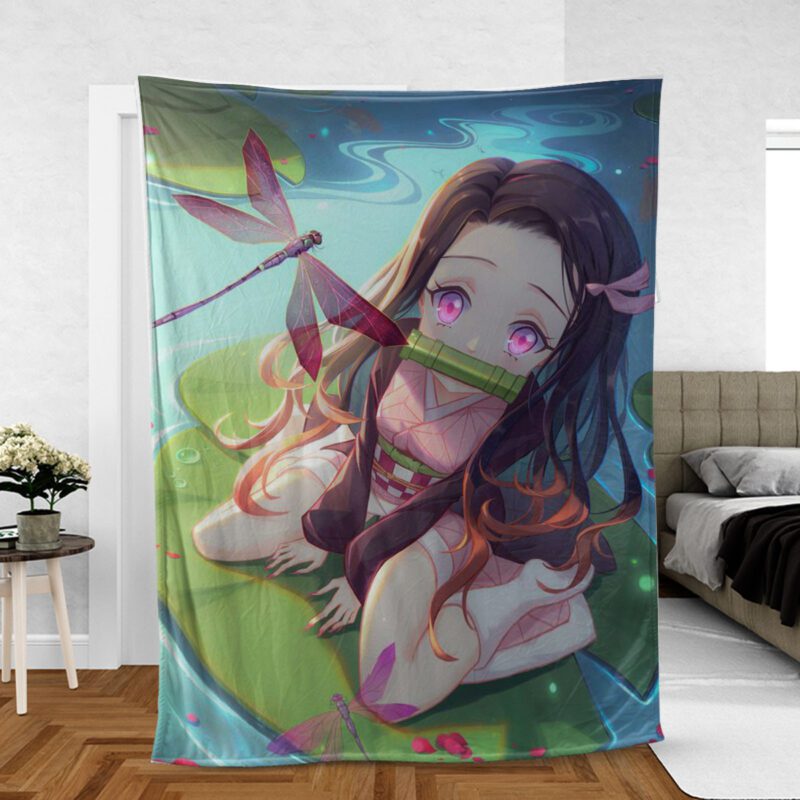 Nezuko Demon Slayer Anime Japan Fleece Blanket Gift For Fan Nezuko Demon Premium Comfy Sofa Throw Blanket Gift 6 2