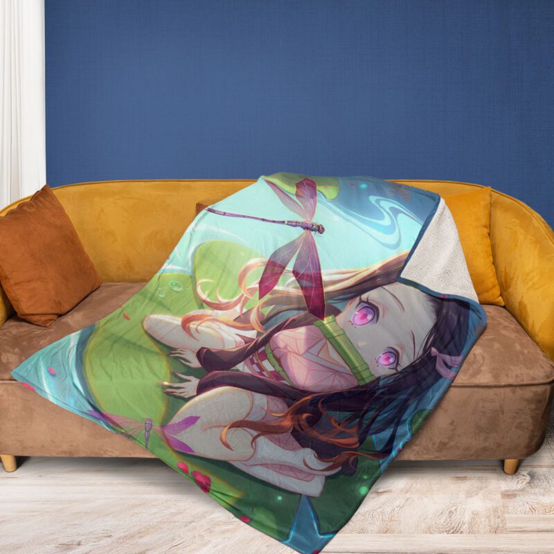Nezuko Demon Slayer Anime Japan Fleece Blanket Gift For Fan