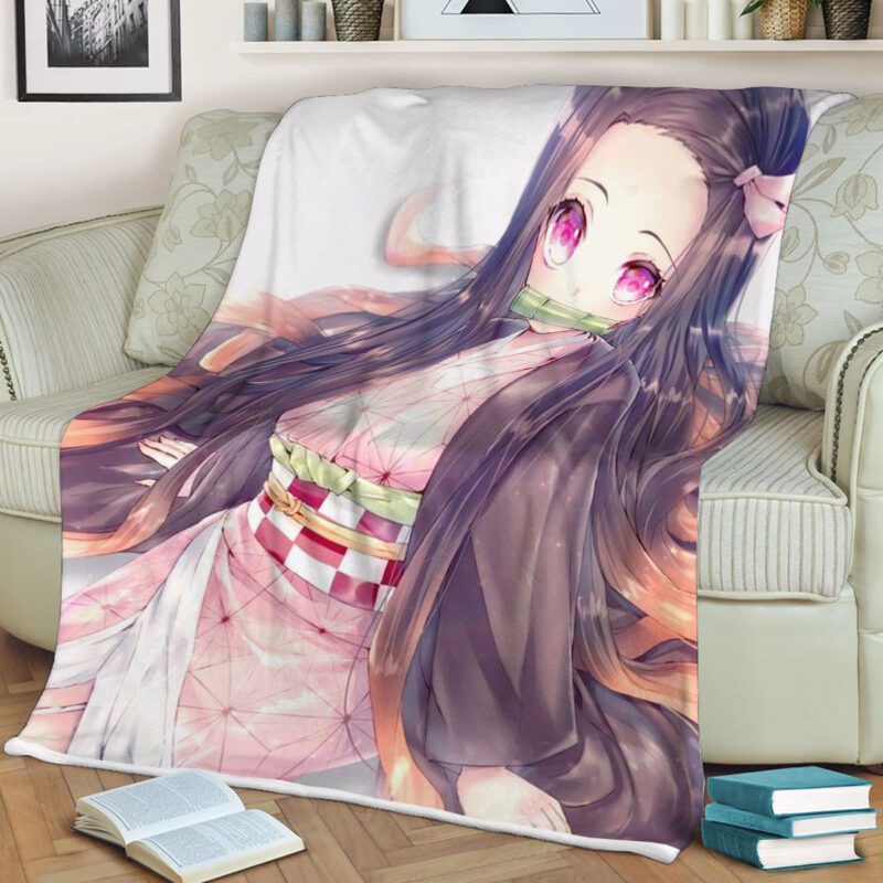 Nezuko Demon Slayer Anime Japan Fleece Blanket Gift For Fan Nezuko Demon Premium Comfy Sofa Throw Blanket Gift 7 2