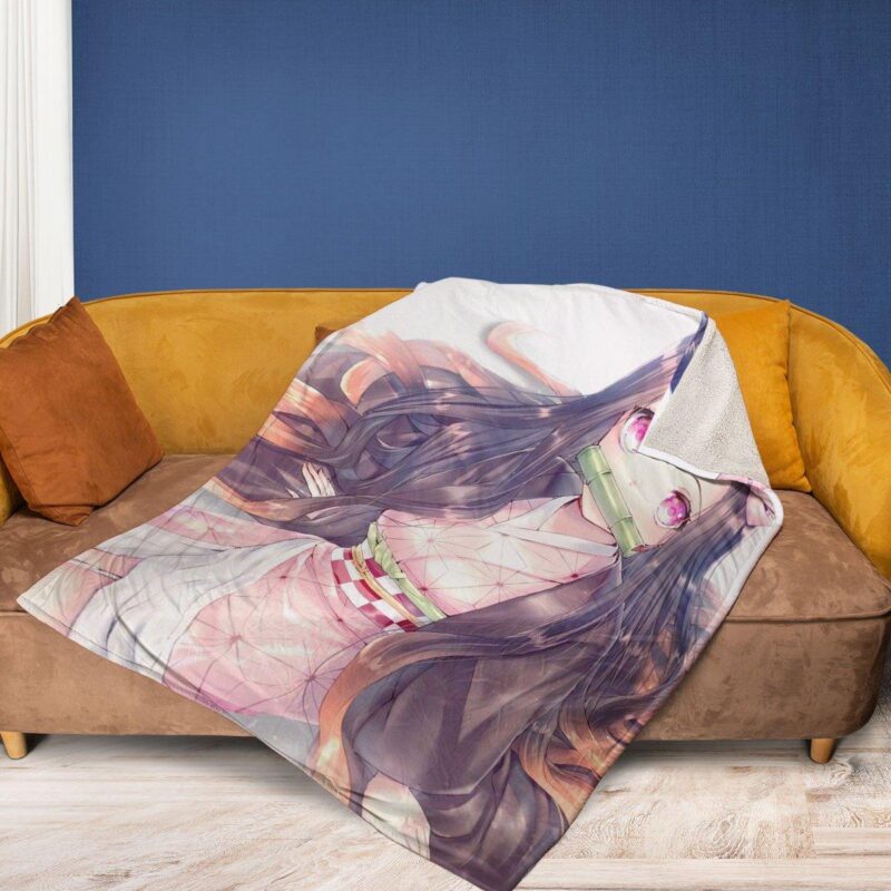 Nezuko Demon Slayer Anime Japan Fleece Blanket Gift For Fan