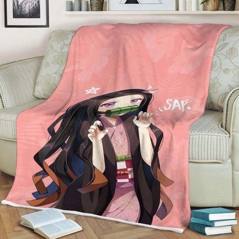 Nezuko Demon Slayer Anime Japan Fleece Blanket Gift For Fan Nezuko Demon Premium Comfy Sofa Throw Blanket Gift 9 2