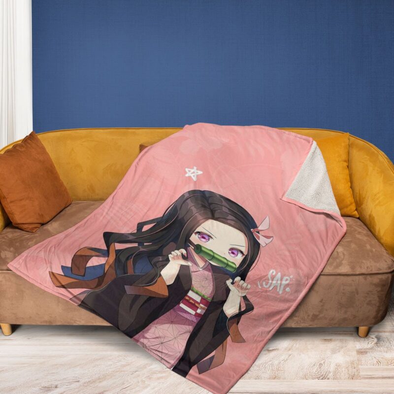 Nezuko Demon Slayer Anime Japan Fleece Blanket Gift For Fan