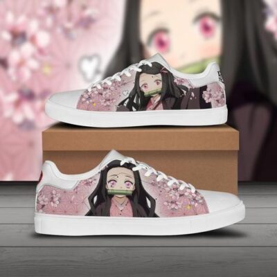 Nezuko Kamado Demon Slayer Low Top Leather Skate Shoes