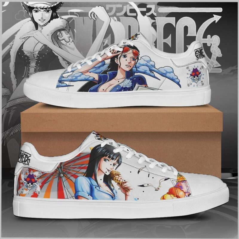 Nico Robin One Piece Low Top Leather Skate Shoes