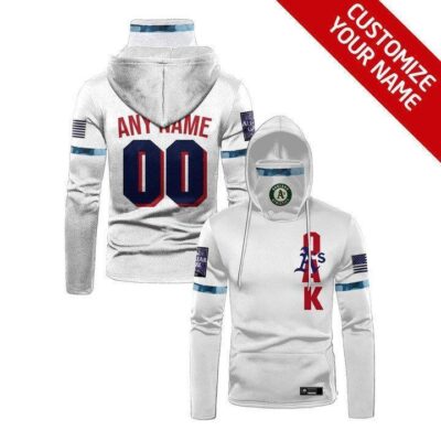 Oakland Athletics Mlb Baseball Team Logo White Jersey Style Custom Number Name For Athletics Fans Gaiter Hoodie GH0288