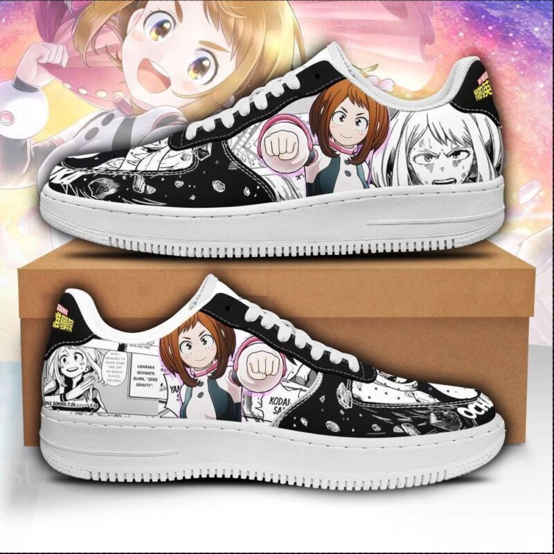 Ochako Uraraka Sneakers Custom My Hero Academia Anime Shoes Fan Gift Air Force 1 Sneakers