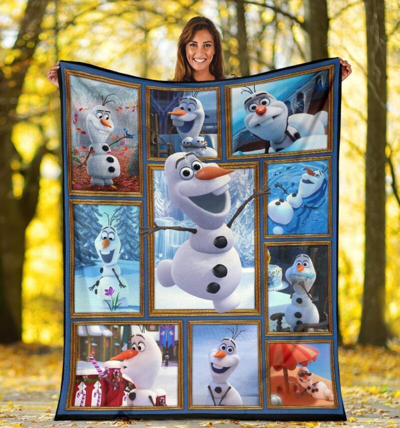 Olaf Fleece Blanket Custom Frozen Fan Home Decoration