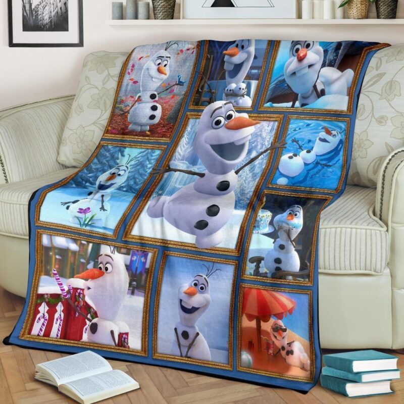 Olaf Fleece Blanket Custom Frozen Fan Home Decoration