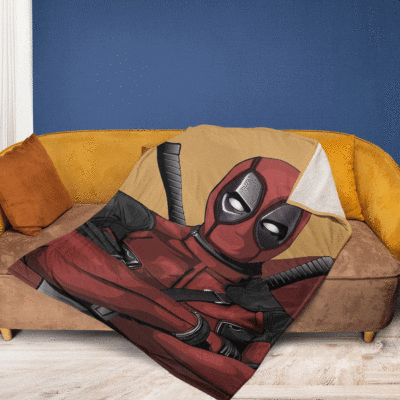 Once Upon A Deadpool Movies Gifts Lover Deadpool Gift For Fan Comfy Sofa Throw Blanket Gift 2