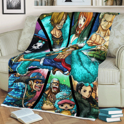 One Piece Anime All Characters Ver3 Gift For Fan Comfy Sofa Throw Blanket Gift 1