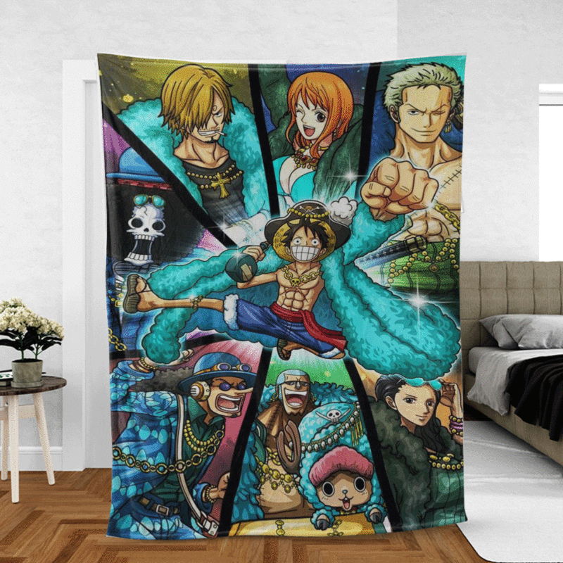 One Piece Anime All Characters Ver3 Gift For Fan Comfy Sofa Throw Blanket Gift