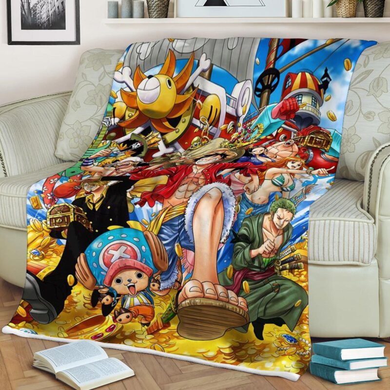 Straw Hat Pirates Team Comfy Sofa Throw Blanket Gift