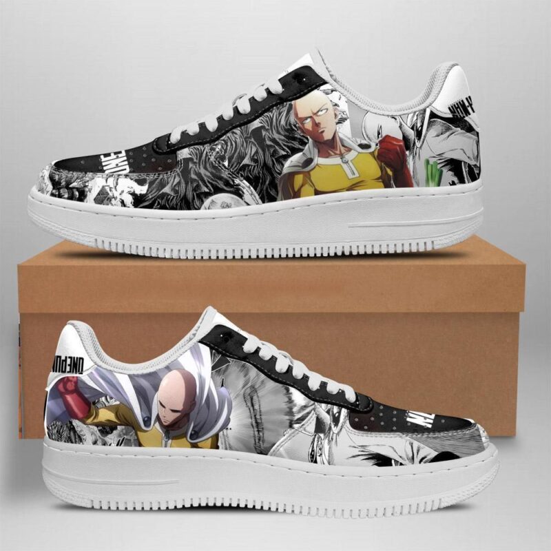 One Punch Man Sneakers Manga Anime Shoes Fan Gift Idea Air Force 1 Sneakers