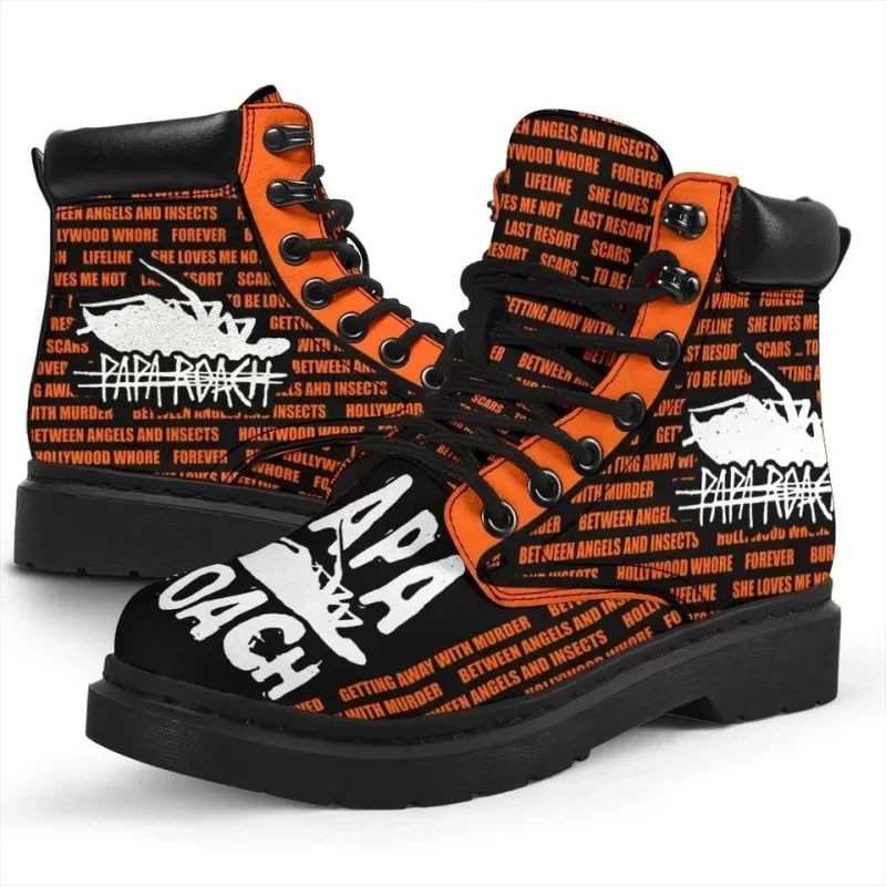 Papa Roach Boots Shoes Amazing For Rock Fan Working Boots Leather Boots Timber Motorcycle Boots 2