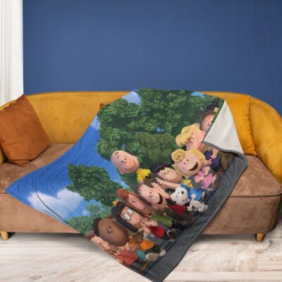 Peanuts All Characters Gift For Fan Snoopy Charlie Brown Woodstock Pig Pen Comfy Sofa Throw Blanket Gift 2