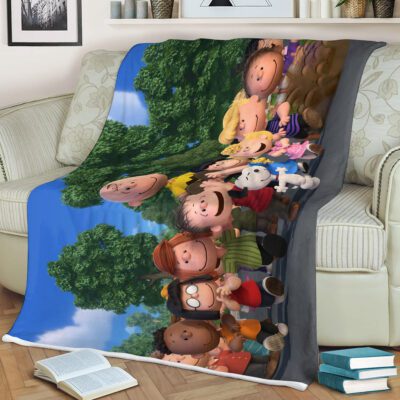 Peanuts All Characters Gift For Fan, Snoopy Charlie Brown Woodstock Pig Pen Comfy Sofa Throw Blanket Gift
