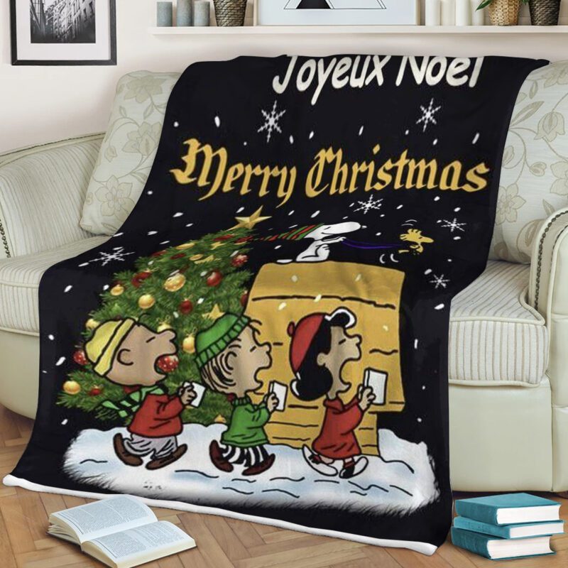 Peanuts Snoopy And Charlie Brown Merry Christmas Gift Comfy Sofa Throw Blanket Gift 2 1 1