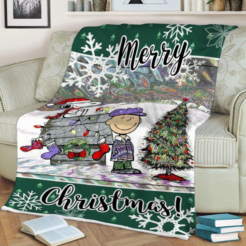 Peanuts Snoopy And Charlie Brown Merry Christmas Gift Comfy Sofa Throw Blanket Gift 3 2