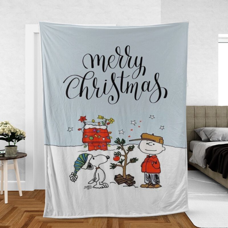 Peanuts Snoopy And Charlie Brown Merry Christmas Gift Comfy Sofa Throw Blanket Gift 4 1