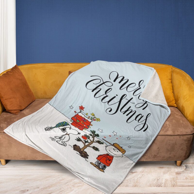 Peanuts Snoopy And Charlie Brown Merry Christmas Gift Comfy Sofa Throw Blanket Gift 4 2